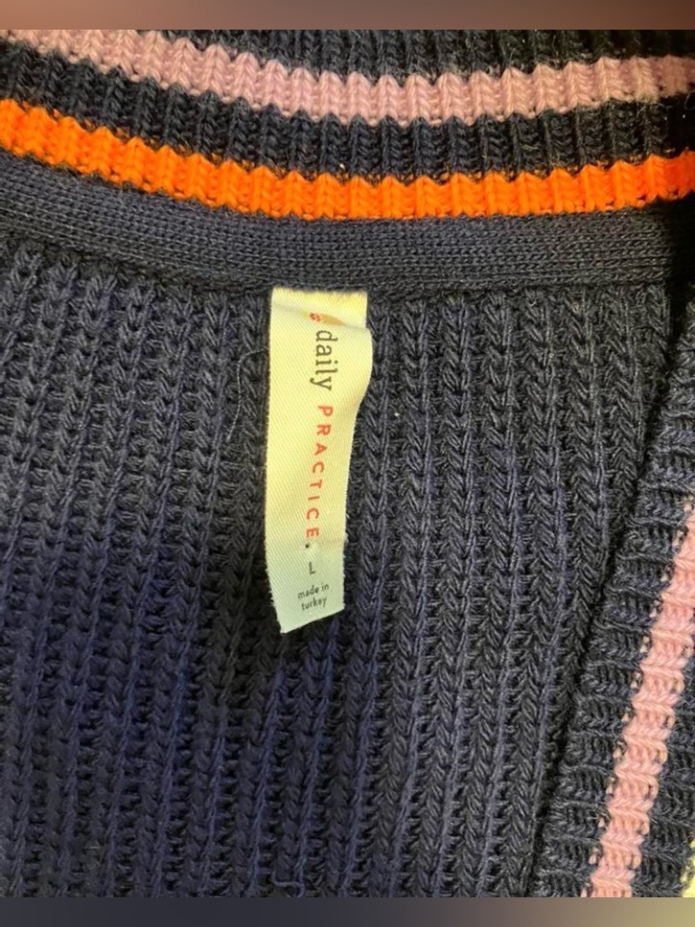 Anthropologie Daily Practice Oversized Varsity Colorblock Cardigan size L - Picture 6 of 8